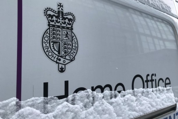 Snow Outside Home Office building